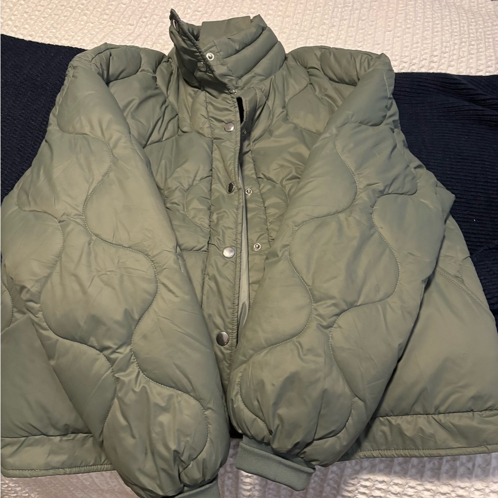 Green Quilted Puffer jacket